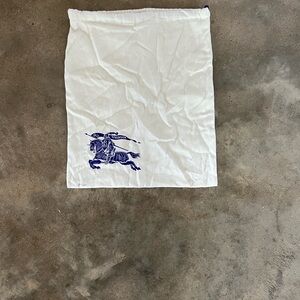 Authentic Burberry Prorsum White Dust Bag with Navy Motif of blue knight